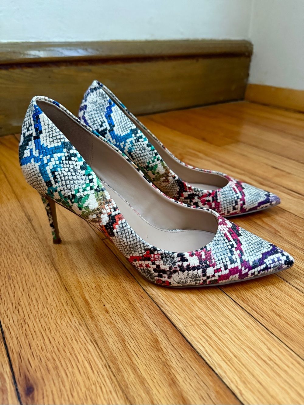 Steve Madden Multicolor Snake-Print Pointed-Toe Pumps